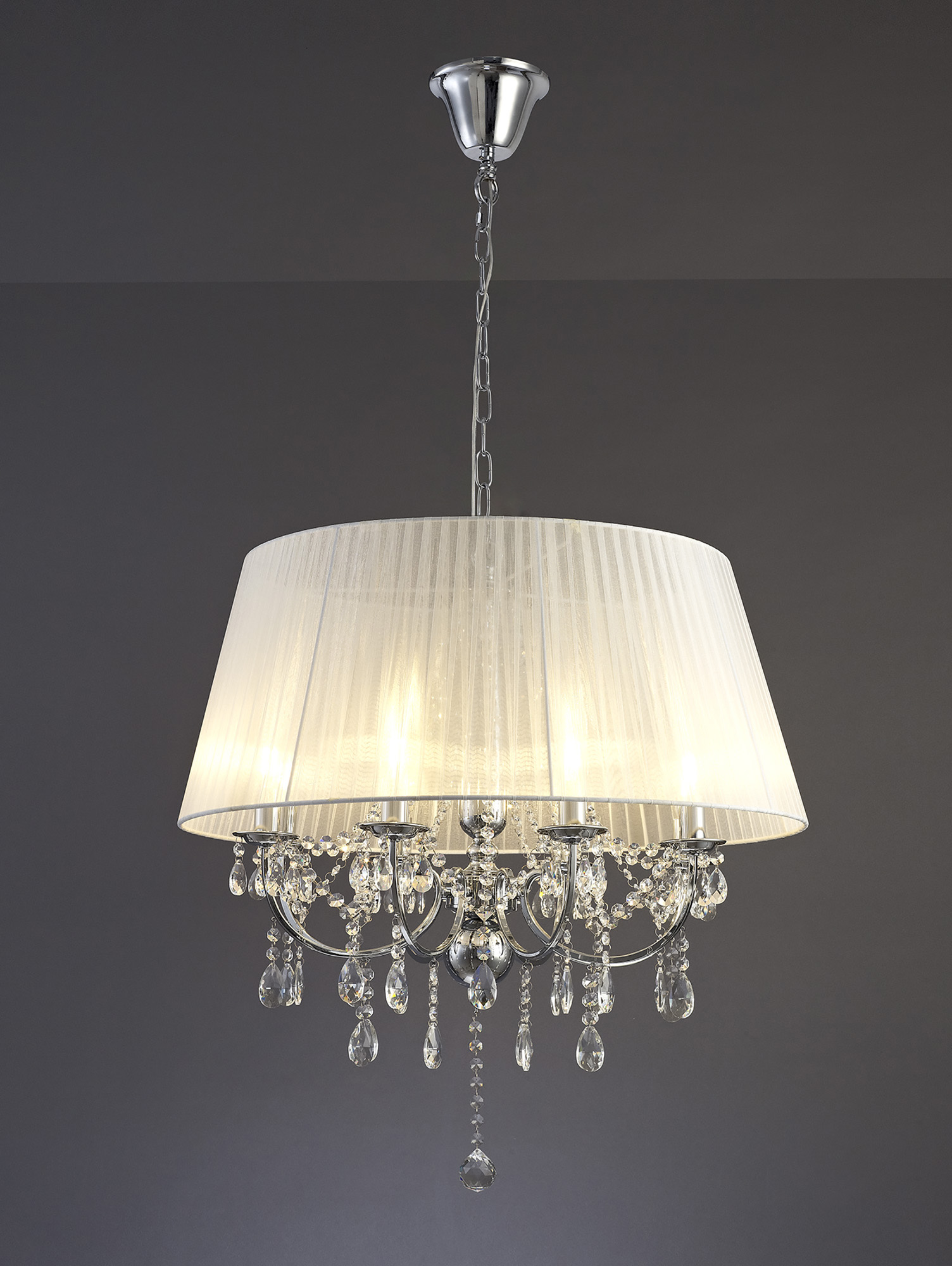 Olivia Polished Chrome-White Crystal Ceiling Lights Diyas Shaded Crystal Fittings Olivia Polished Chrome-White Crystal Ceiling Lights Diyas Shaded Crystal Fittings